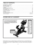 Preview for 2 page of ICON Health & Fitness NordicTrack S10i STUDIO CYCLE User Manual