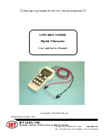 Preview for 1 page of iET LOM-4000 User And Service Manual