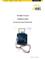 Preview for 1 page of Igel Igel TC 32 LX CF Installation Manual