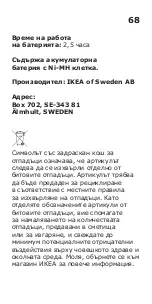 Preview for 68 page of IKEA TOSTHULT LED1731G6 Manual