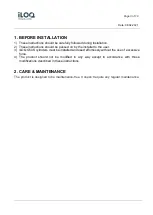 Preview for 3 page of iLoq G50S.2x1 Installation, Operating And Care Instructions