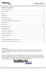 Preview for 2 page of Ilsco TaskMaster TB-6W 500-I Series Instruction Manual