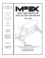 Impex IRON GRIP STRENGTH TSA-410 Owner'S Manual preview