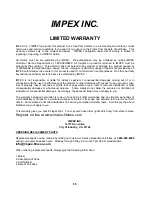 Preview for 29 page of Impex Powerhouse Elite PHE 9000 Owner'S Manual