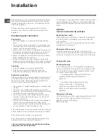 Preview for 2 page of Indesit BAAN 10 S Operating Instructions Manual