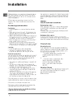 Preview for 2 page of Indesit BAAN 10 Operating Instructions Manual