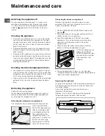 Preview for 8 page of Indesit BAAN 10 Operating Instructions Manual