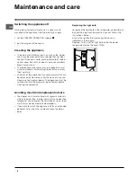 Preview for 8 page of Indesit BAAN 12 NF S Operating Instructions Manual