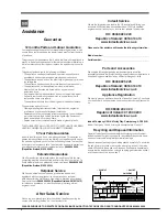 Preview for 2 page of Indesit BAAN 40 FNF SWD Operating Instructions Manual