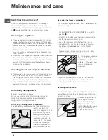 Preview for 8 page of Indesit CA 55 K Operating Instructions Manual