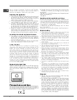 Preview for 8 page of Indesit E2BY 19*** F O3 Operating Instructions Manual