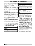 Preview for 8 page of Indesit FE 10 K GB Instructions For Installation And Use Manual