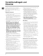 Preview for 70 page of Indesit FI 53 K.A IX/BK UK Operating Instructions Manual