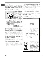 Preview for 54 page of Indesit FIM 532J K.A IX Operating Instructions Manual