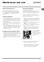 Preview for 13 page of Indesit GB UFAN 300 Operating Instructions Manual