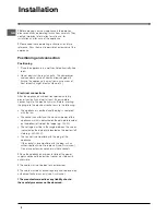 Preview for 2 page of Indesit IN CB 310 UK Operating Instructions Manual