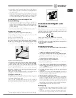 Preview for 16 page of Indesit IN CB 3xx AA xx Operating Instructions Manual