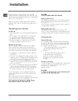 Preview for 2 page of Indesit IN TSZ 1610 UK Operating Instructions Manual