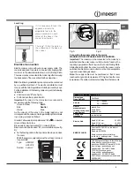 Preview for 3 page of Indesit IS50E1S Operating Instructions Manual