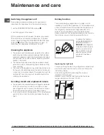 Preview for 8 page of Indesit TAAN 6 FNF SI Operating Instructions Manual