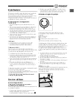 Preview for 11 page of Indesit TAAN 6 FNFxx Operating Instructions Manual