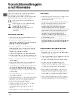 Preview for 30 page of Indesit TFA 1 Operating Instructions Manual