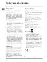 Preview for 16 page of Indesit VRH 60 X Operating Instructions Manual