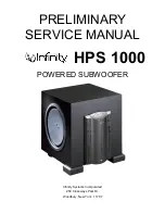 Infinity HPS-1000 Preliminary Service Manual preview