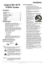 Preview for 3 page of Insignia NS-13CTV User Manual