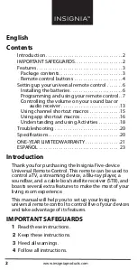 Preview for 2 page of Insignia NS-RMT5D21 User Manual