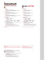 Preview for 2 page of Insignum Activa D11-21 Quick Start Manual