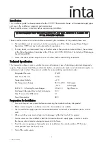 Preview for 2 page of Inta 10019CP Installation And Maintenance Instructions Manual