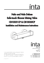 Preview for 1 page of Inta Nulo CB10031CP Installation And Maintenance Instructions Manual