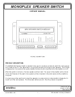 Intellitec Monoplex Service Manual preview