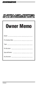 Preview for 2 page of Intimidator 2500 EV Owner'S Manual