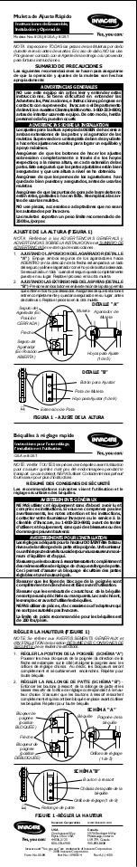 Preview for 2 page of Invacare 8I20-J Assembly, Installation And Operating Instructions