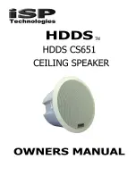 Preview for 1 page of iSP Technologies HDDS CS651 Owner'S Manual