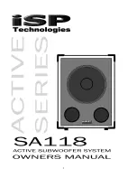 Preview for 1 page of iSP Technologies SA118 Owner'S Manual