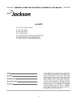 Preview for 5 page of Jackson AJ-44TE Installation/Operation & Technical Manual