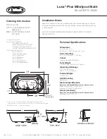 Preview for 2 page of Jacuzzi Luna BP75 Specification Sheet