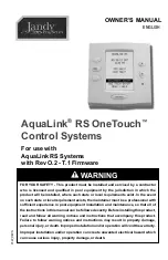 Jandy Pro Series AquaLink RS OneTouch Control Systems Owner'S Manual preview