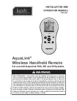 Preview for 1 page of Jandy AquaLink Installation And Operation Manual