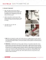 Preview for 30 page of Janome Quilt Maker Pro 20 User Manual