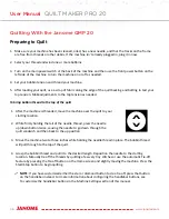 Preview for 36 page of Janome Quilt Maker Pro 20 User Manual