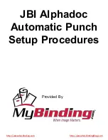 Preview for 1 page of JBI Alphadoc Setup Procedures