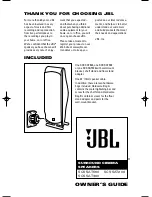 Preview for 1 page of JBL SCS-SAT500 Owner'S Manual