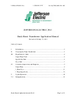 Preview for 1 page of Jefferson Electric Buck-Boost Series Applications Manual