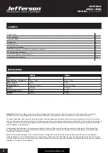 Preview for 2 page of Jefferson JEFBG6 User Manual