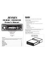 Jensen CD2620 Owner'S Manual preview