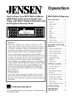 Jensen MCD9424RC - Radio / CD Player Operation Manual preview